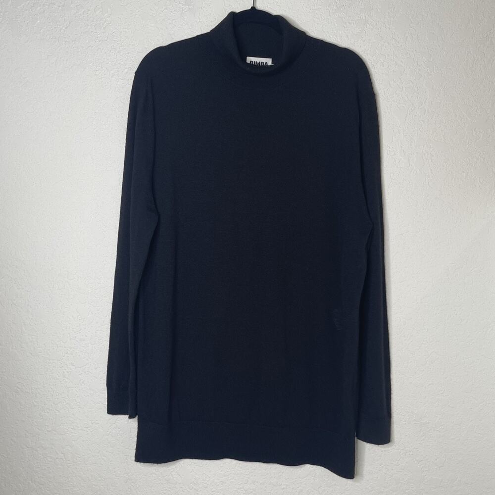 Bimba Y Lola 100% Merino Wool Turtleneck Sweater Womens Size L Black